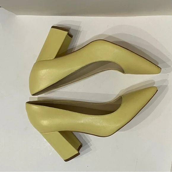 Yellow Block Heel Nine West Cara Pump Heels (Women’s 6.5) - Picture 5 of 12